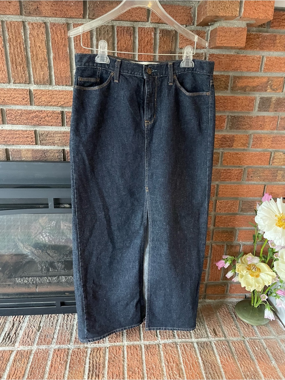 Y2K Dark Denim Maxi Skirt